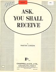 cover: Ask, You Shall Receive, Martha Carson