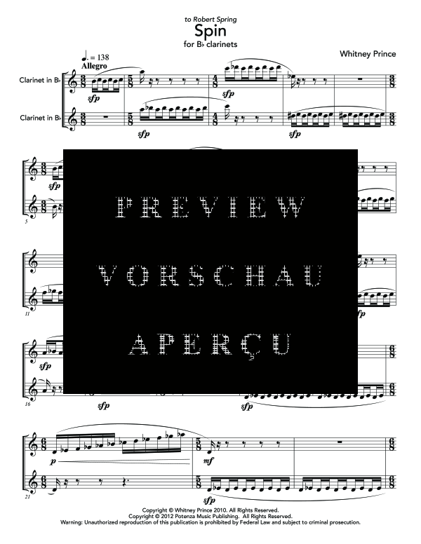 Product gallery: Page 5 of 11 Spin, , (Clarinet Duo)