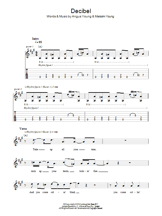 Decibel (AC/DC) | Sheet Music: Guitar Tab | PDF Download