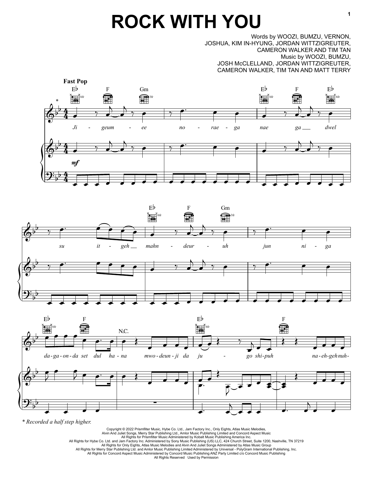 Produktgalerie: Seite 1 von 1 Rock With You, Seventeen, Gesang, Gitarre, Klavier