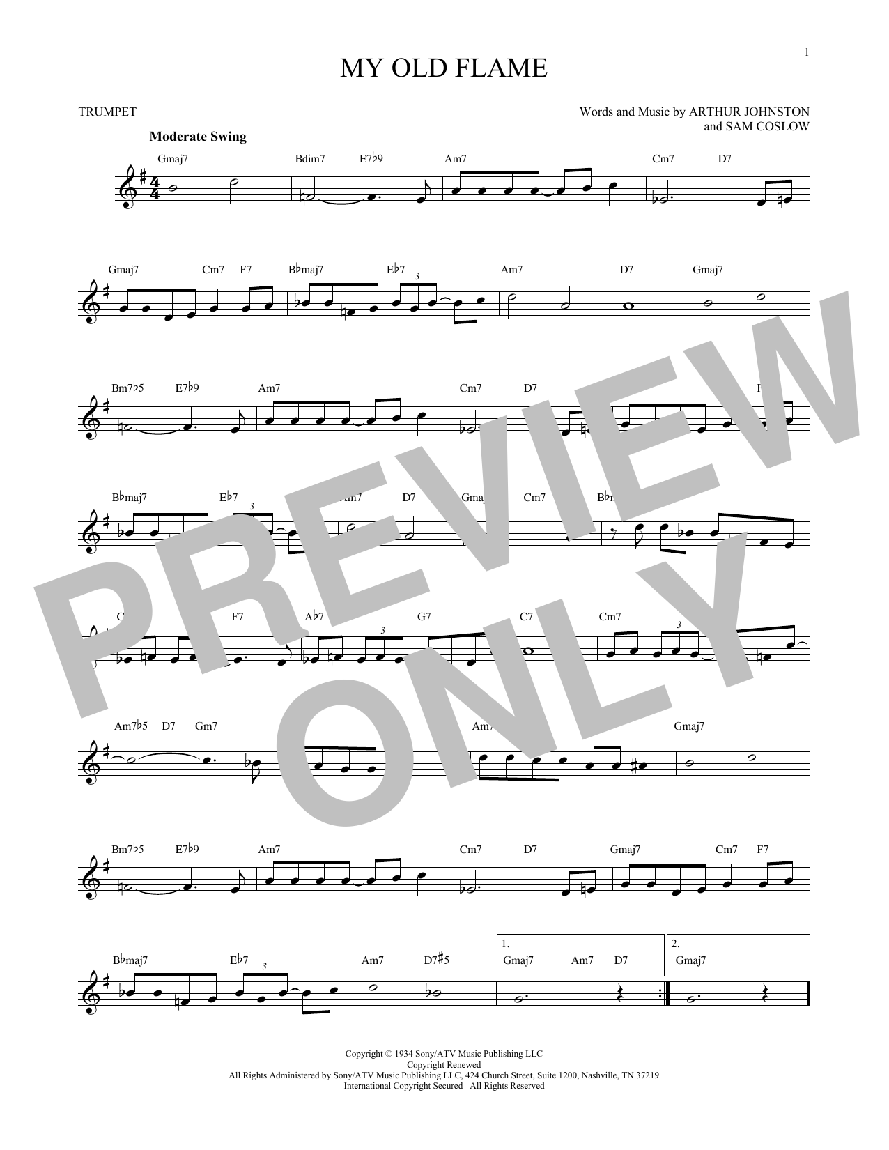 Produktgalerie: Seite 1 von 1 My Old Flame, Sam Coslow, Trompete