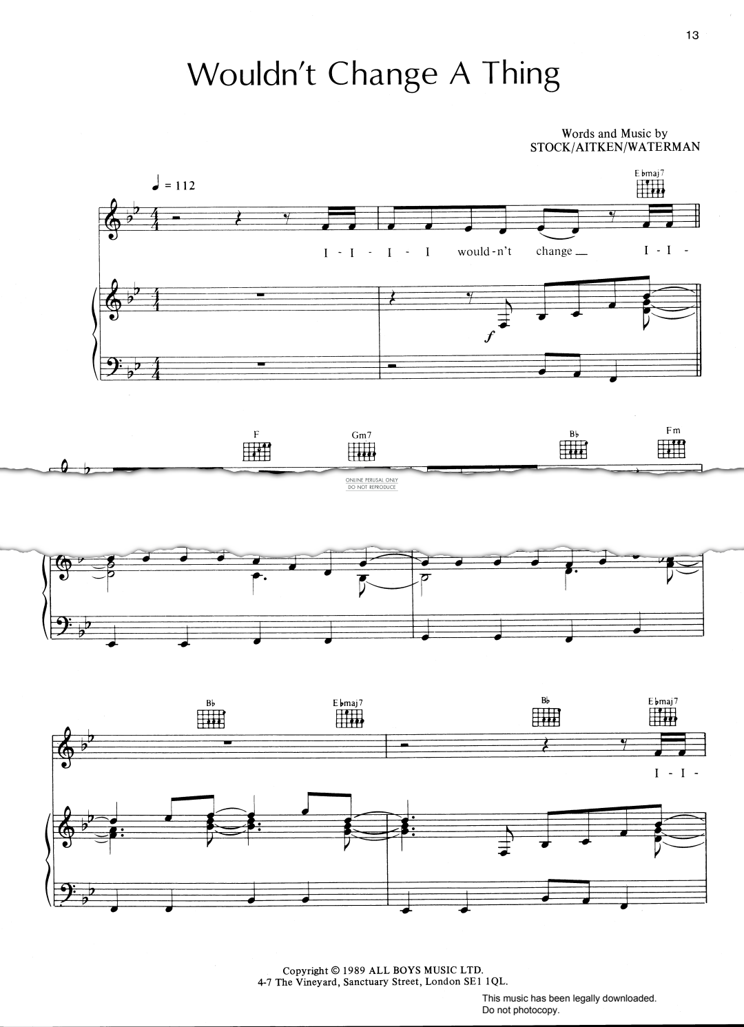 Product gallery: Page 1 of 1 Wouldn't Change A Thing, Kylie Minogue