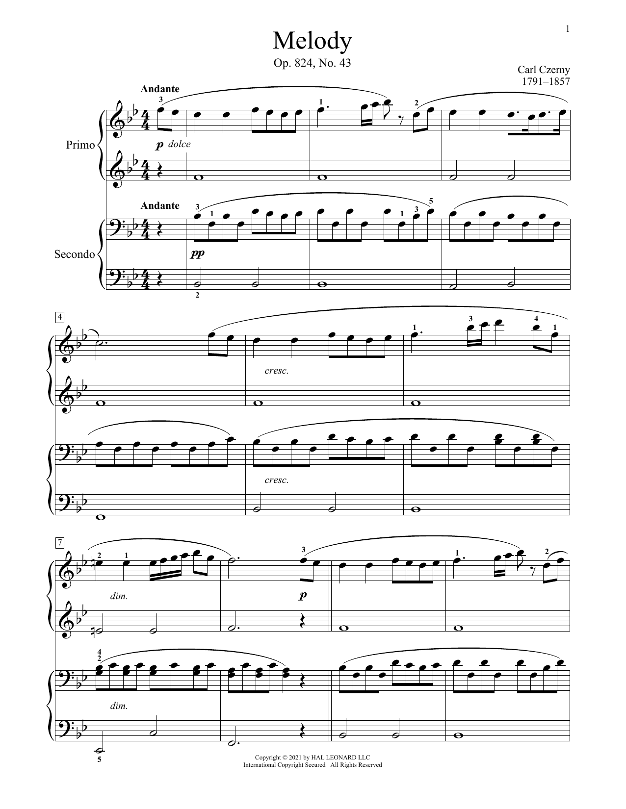 Produktbild zu: Melody, Op. 824, No. 43