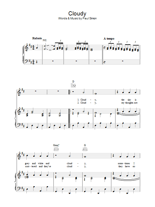 Produktgalerie: Seite 1 von 1 Cloudy, Simon & Garfunkel, Gesang, Gitarre, Klavier