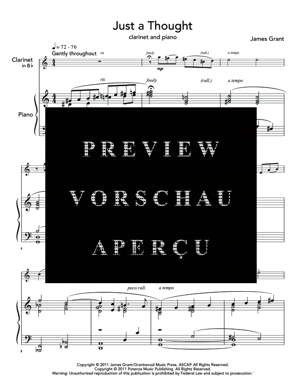 gallery: Just A Thought, , (clarinet in Bb and piano)