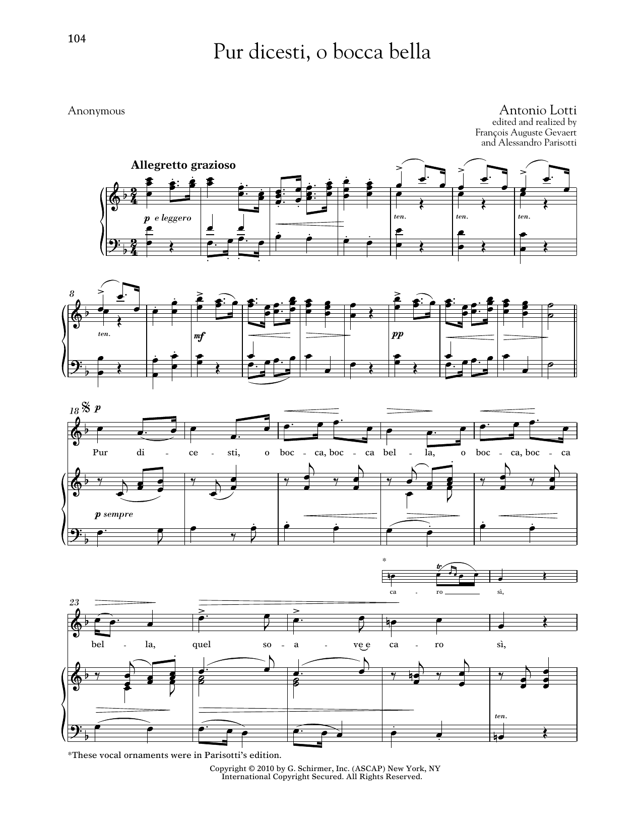 Produktbild zu: Pur Dicesti, O Bocca Bella (High Voice)