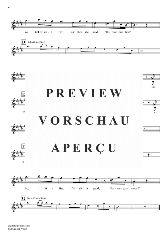 Produktgalerie: Seite 3 von 3 Norwegian Wood, Beatles, The, (Oboe)