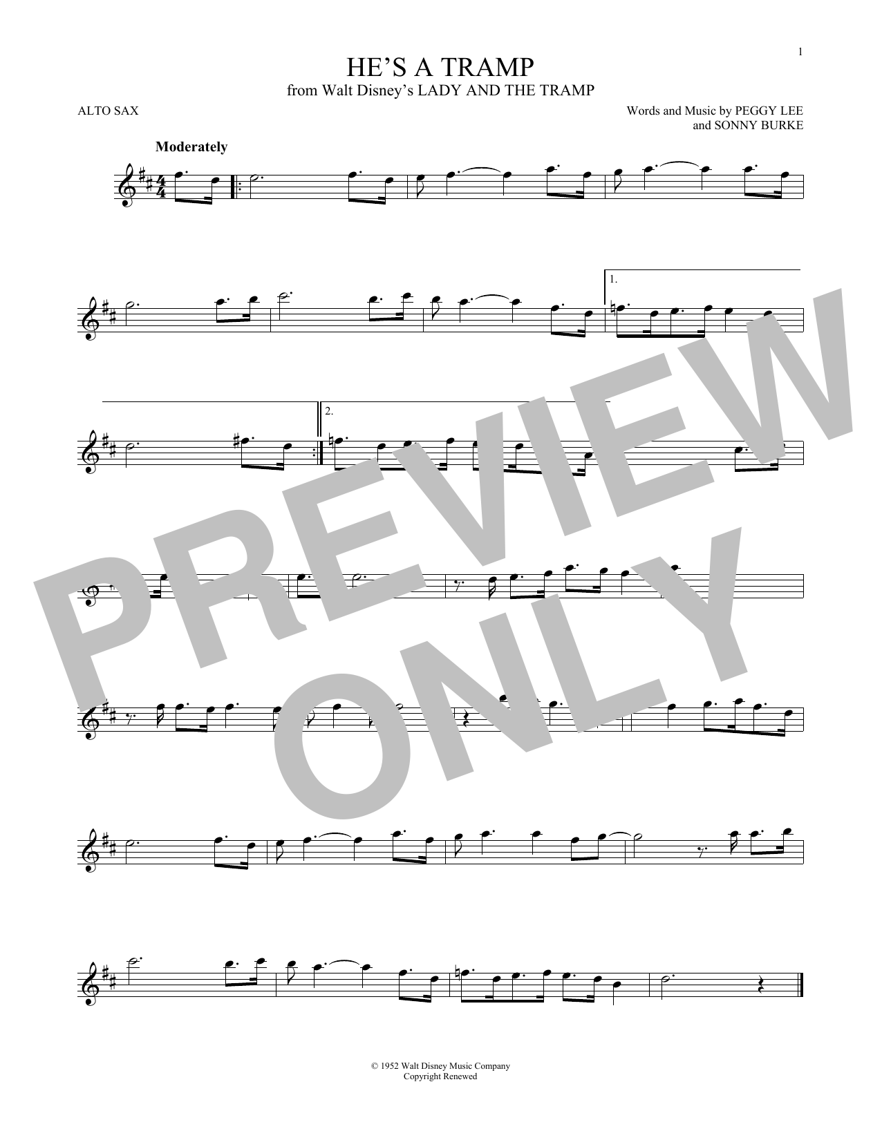 Product gallery: Page 1 of 1 He's A Tramp (from Lady And The Tramp), Peggy Lee