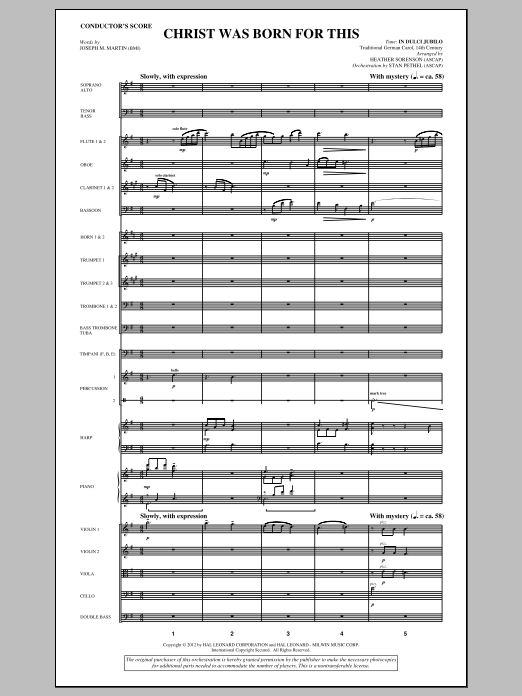 Produktbild zu: Christ Was Born For This - Score