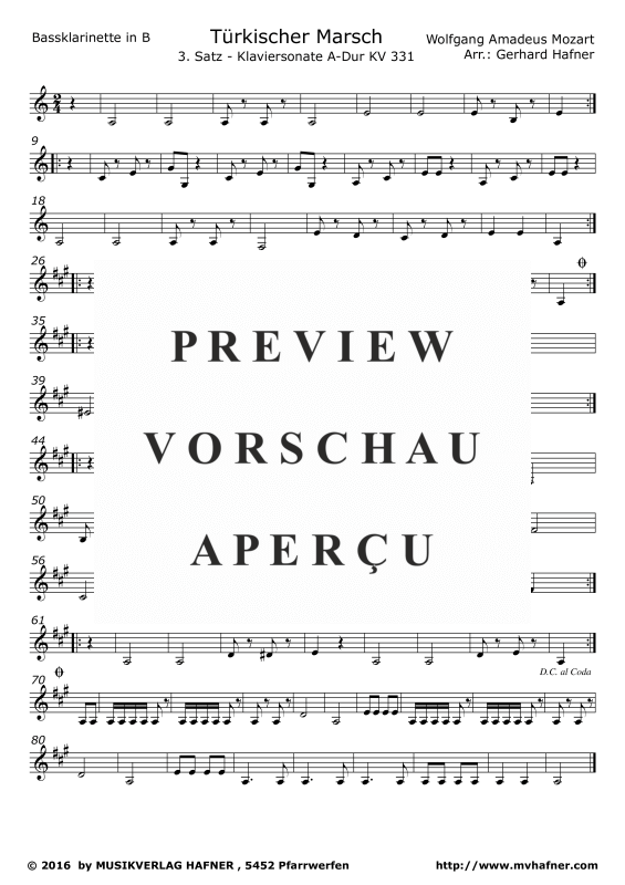 Product gallery: Page 11 of 11 Türkischer Marsch, , (Clarinet Quintet)