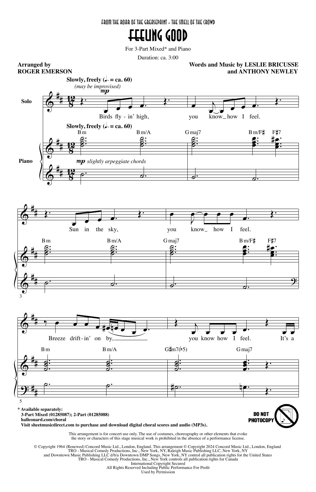 Product picture to: Feeling Good (arr. Roger Emerson)