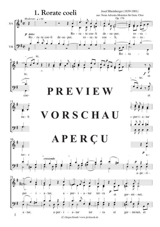 gallery: Rorate coeli (Nr.1 aus: Neun Advents-Motetten Op.176) , ,  (Gemischter Chor)