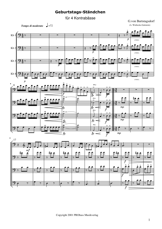 gallery: Geburtstags-Ständchen, , Double Bass Quartet