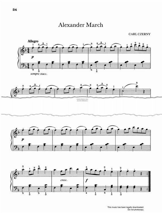 Product gallery: Page 1 of 1 Alexander March, Carl Czerny