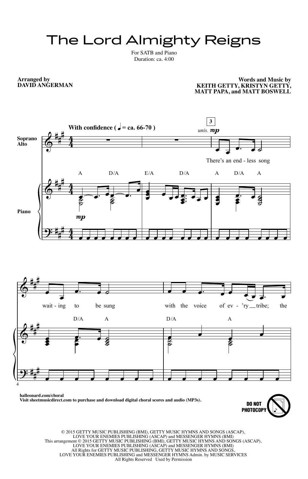Product picture to: The Lord Almighty Reigns (arr. David Angerman)