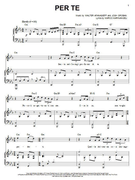 Produktgalerie: Seite 1 von 1 Per Te, Josh Groban, Gesang, Klavier