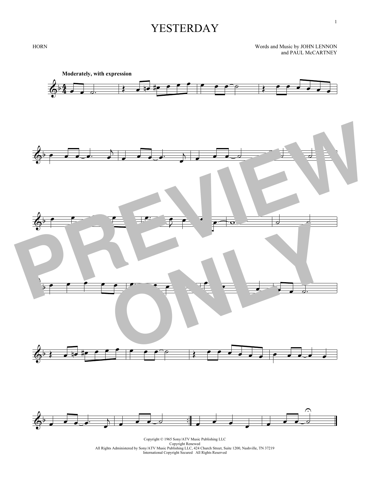 Produktbild zu:  Yesterday - The Beatles