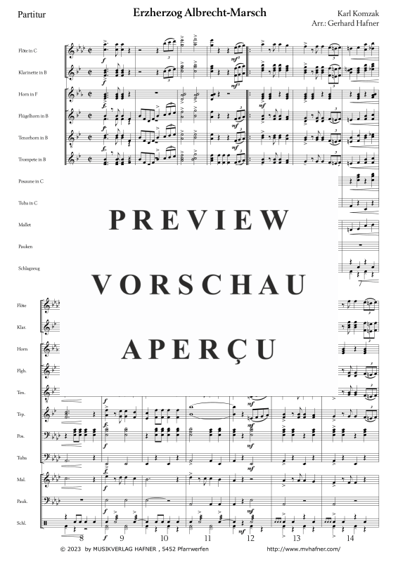 gallery: Erzherzog Albrecht - Marsch, , (large wind orchestra)