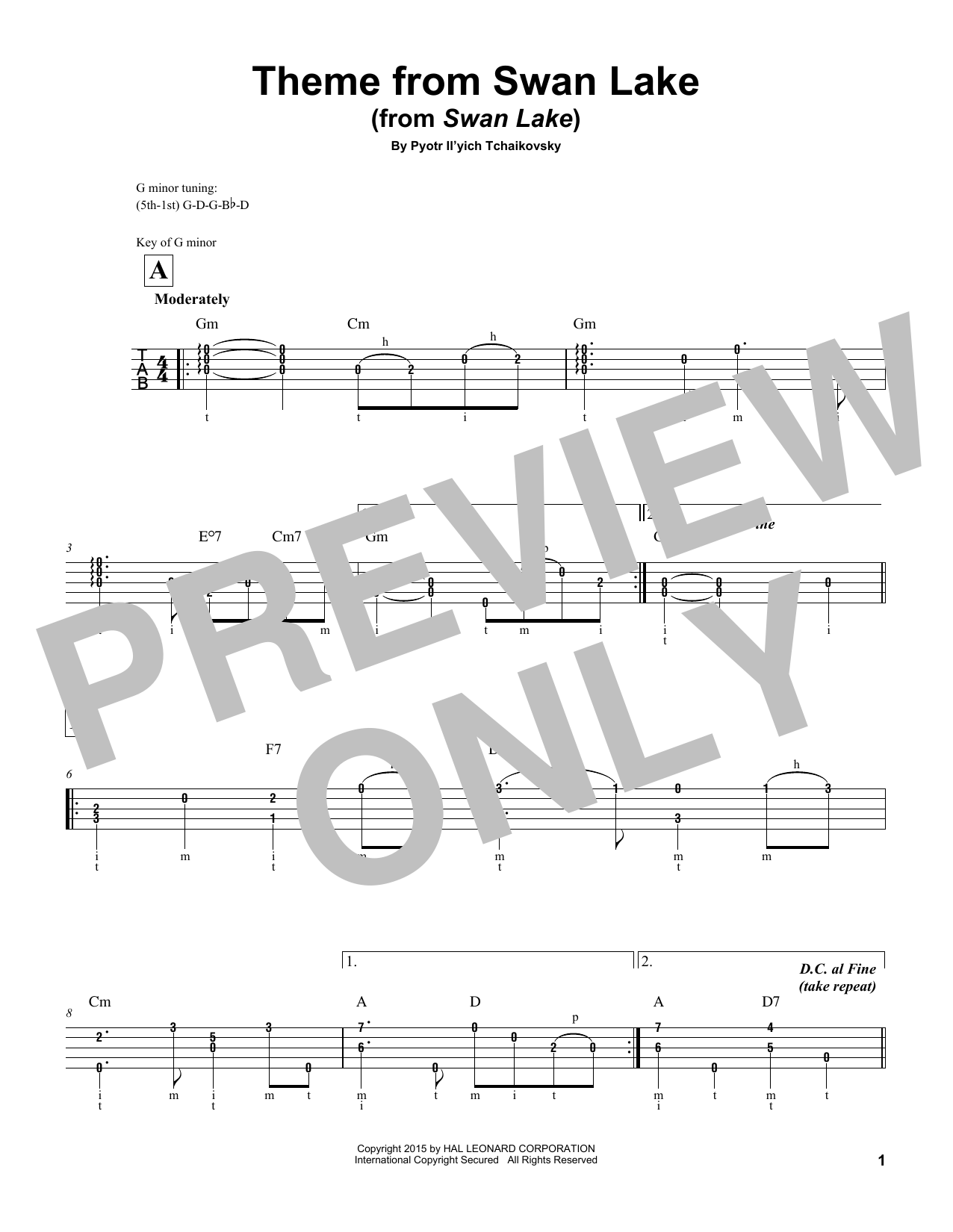 Product gallery: Page 1 of 1 Theme From Swan Lake, Pyotr Il'yich Tchaikovsky
