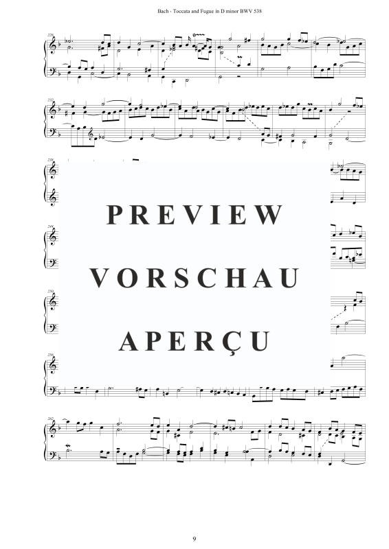 Product gallery: Page 10 of 11 Toccata and Fugue in D minor (Dorian) BWV 538, , Harpsichord/Solo Piano