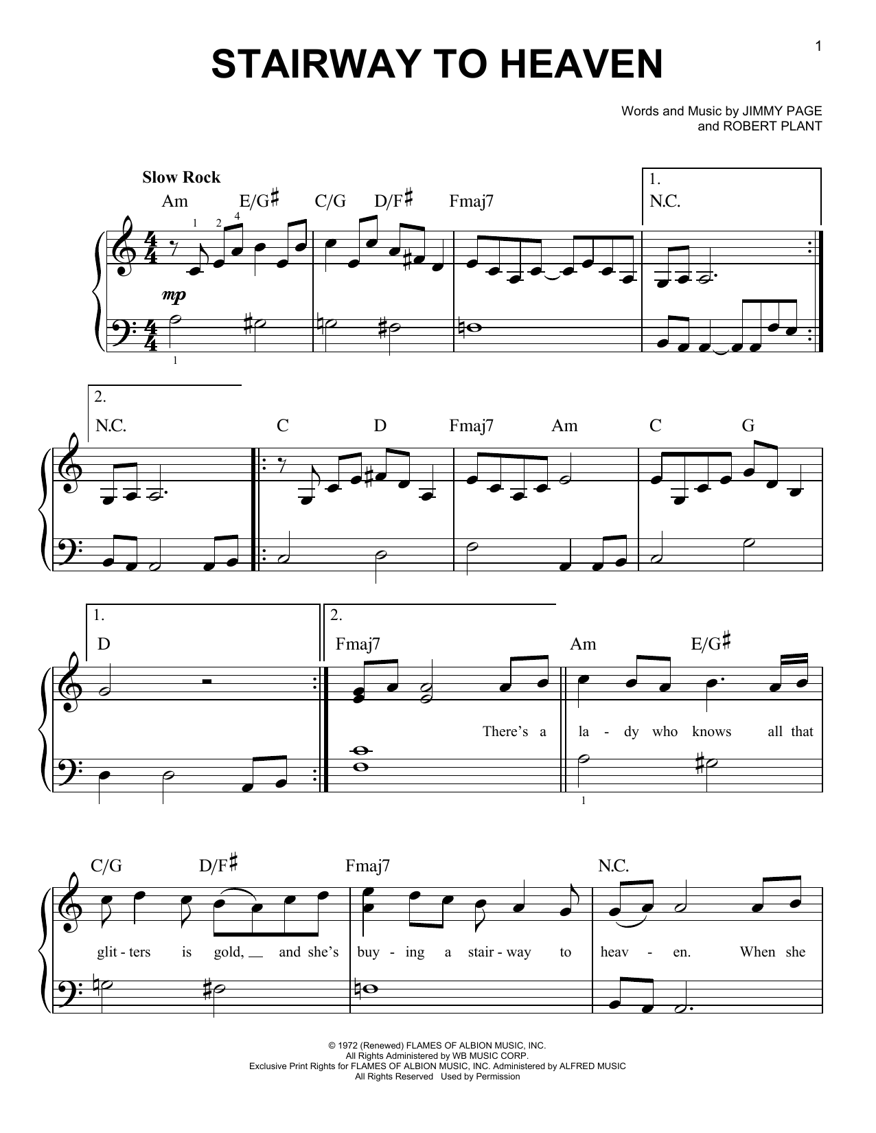 Produktgalerie: Seite 1 von 1 Stairway To Heaven, Led Zeppelin, Klavier