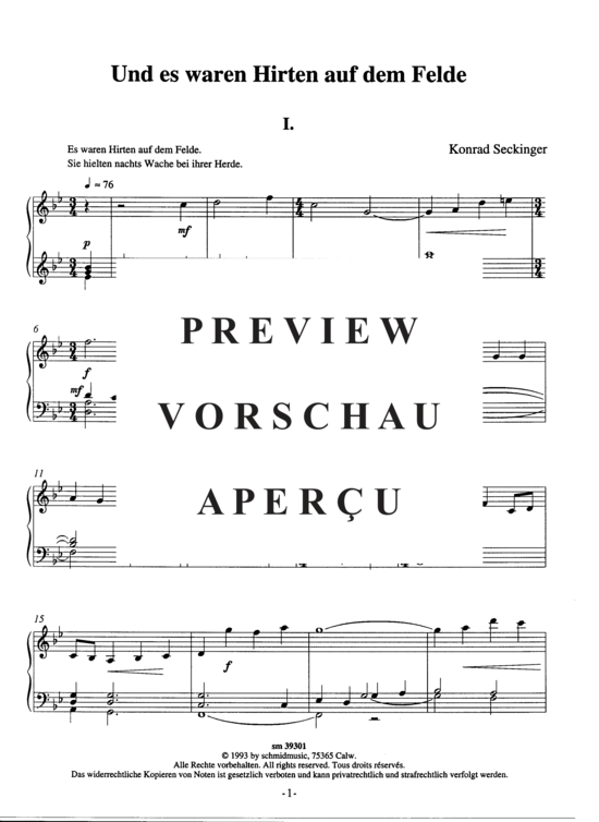 gallery: Und es waren Hirten auf dem Felde , , (Klavier Solo)