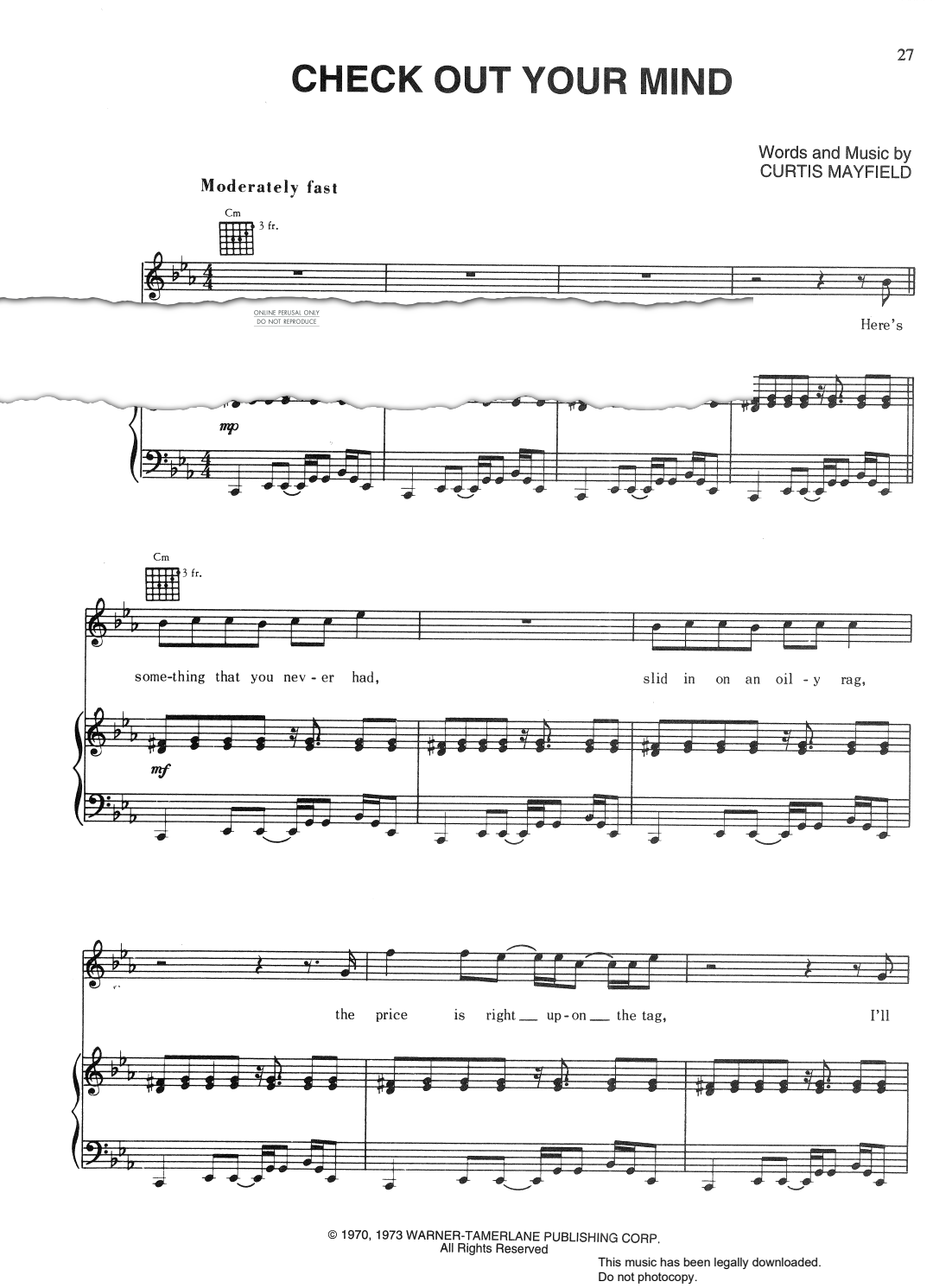 Produktgalerie: Seite 1 von 1 Check Out Your Mind, The Impressions, Gesang, Gitarre, Klavier