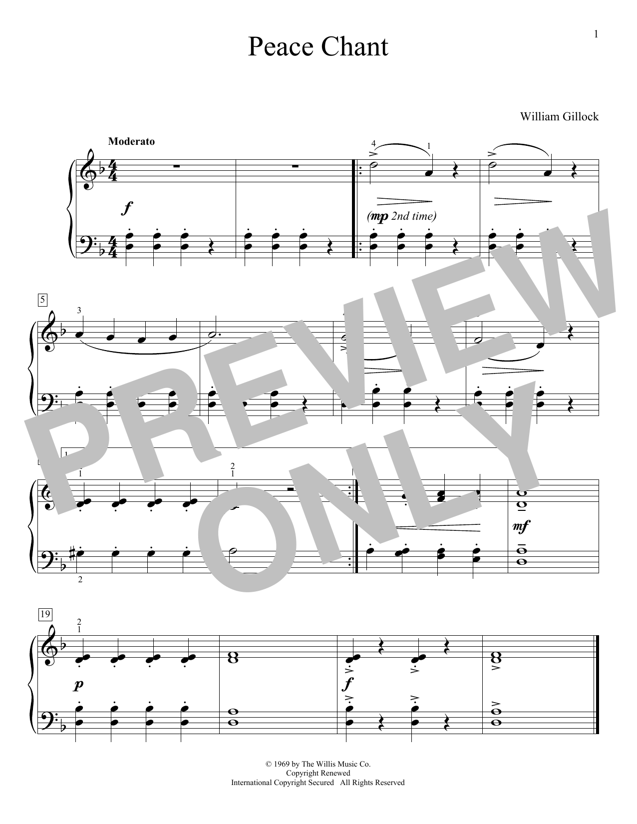 Produktgalerie: Seite 1 von 1 Peace Chant, William Gillock, Klavier