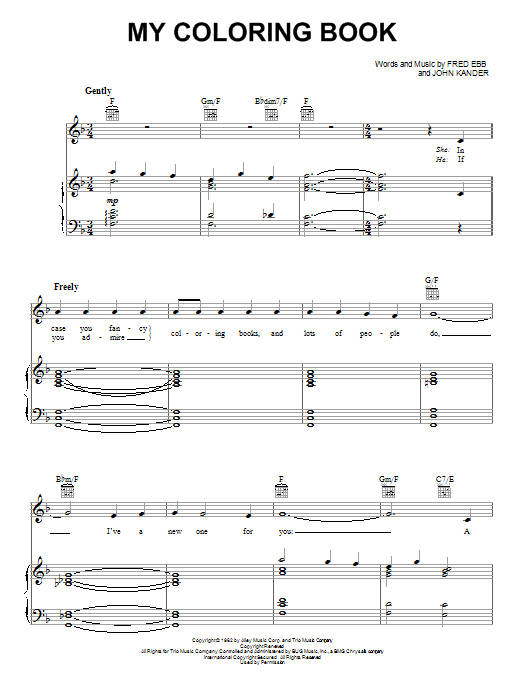 Produktgalerie: Seite 1 von 1 My Coloring Book, Fred Ebb, Gesang, Gitarre, Klavier