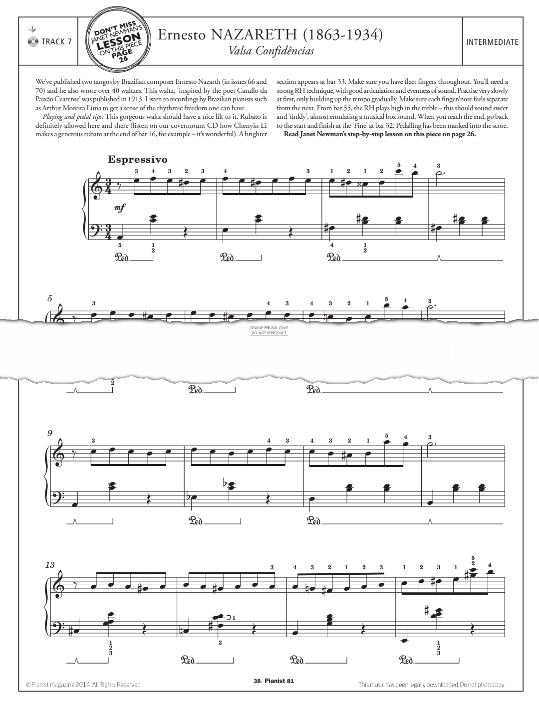 Product gallery: Page 1 of 1 Valsa Confidencias, Ernesto Nazareth