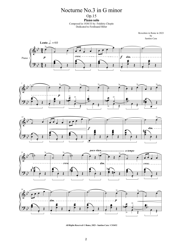 Produktgalerie: Seite 1 von 7 Nocturne Nr. 3 G-Moll op. 15, , Klavier Solo