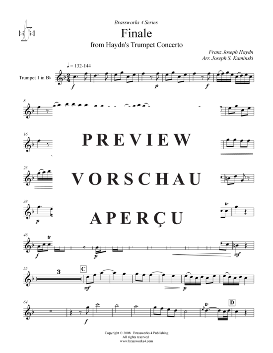 Produktgalerie: Seite 15 von 21 Finale aus Haydn’s Trompeten Concerto , , (Blechbläserquintett)
