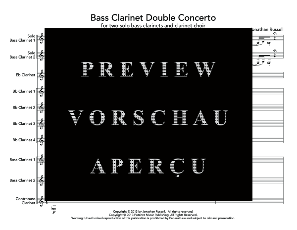 Produktgalerie: Seite 5 von 11 Bass Clarinet Double Concerto, , (Klarinetten Ensemble 2x Bass Klarinette und Klarinettenchor)