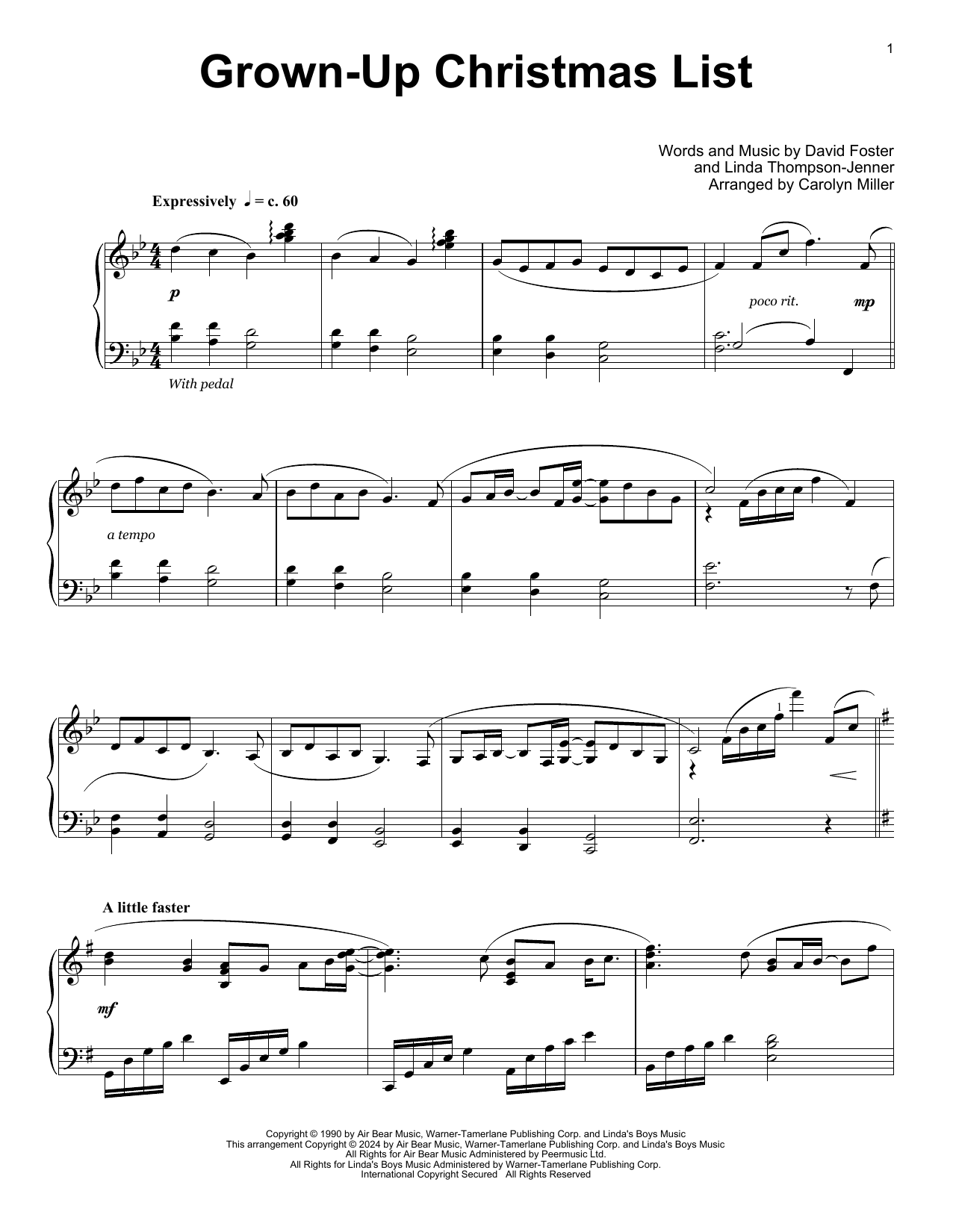 Produktgalerie: Seite 1 von 1 Grown-Up Christmas List (arr. Carolyn Miller), Amy Grant, Klavier