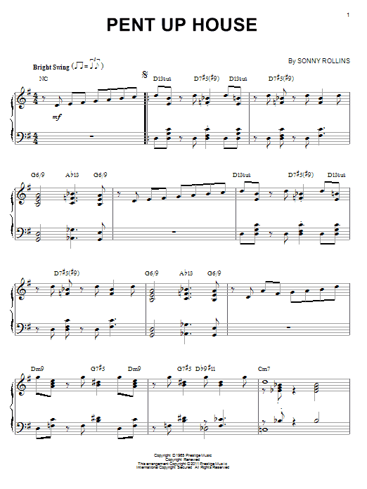 Product gallery: Page 1 of 1 Pent Up House (arr. Brent Edstrom), Sonny Rollins