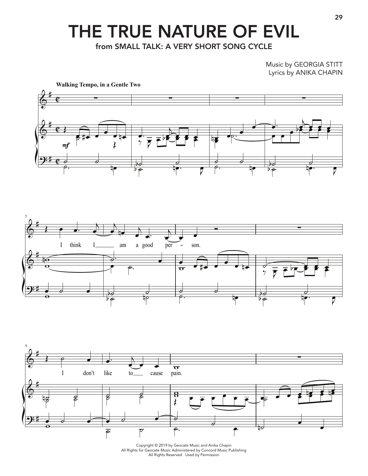 Produktbild zu: The True Nature Of Evil (from Small Talk: A Very Short Song Cycle)