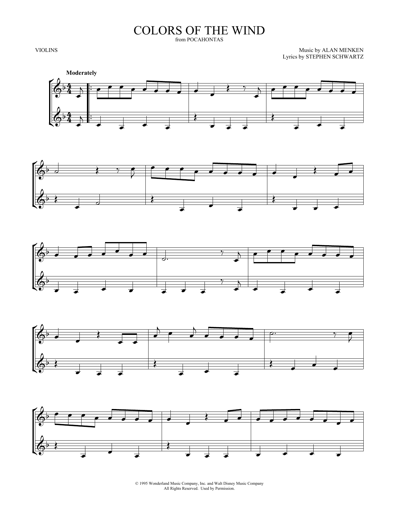 Product gallery: Page 1 of 1 Colors Of The Wind (from Pocahontas) (arr. Mark Phillips), Vanessa Williams