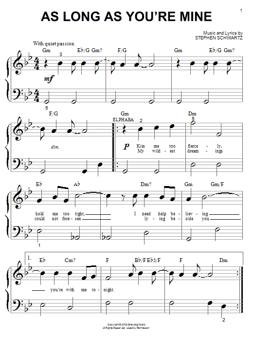 Produktbild zu: As Long As You're Mine (from Wicked)