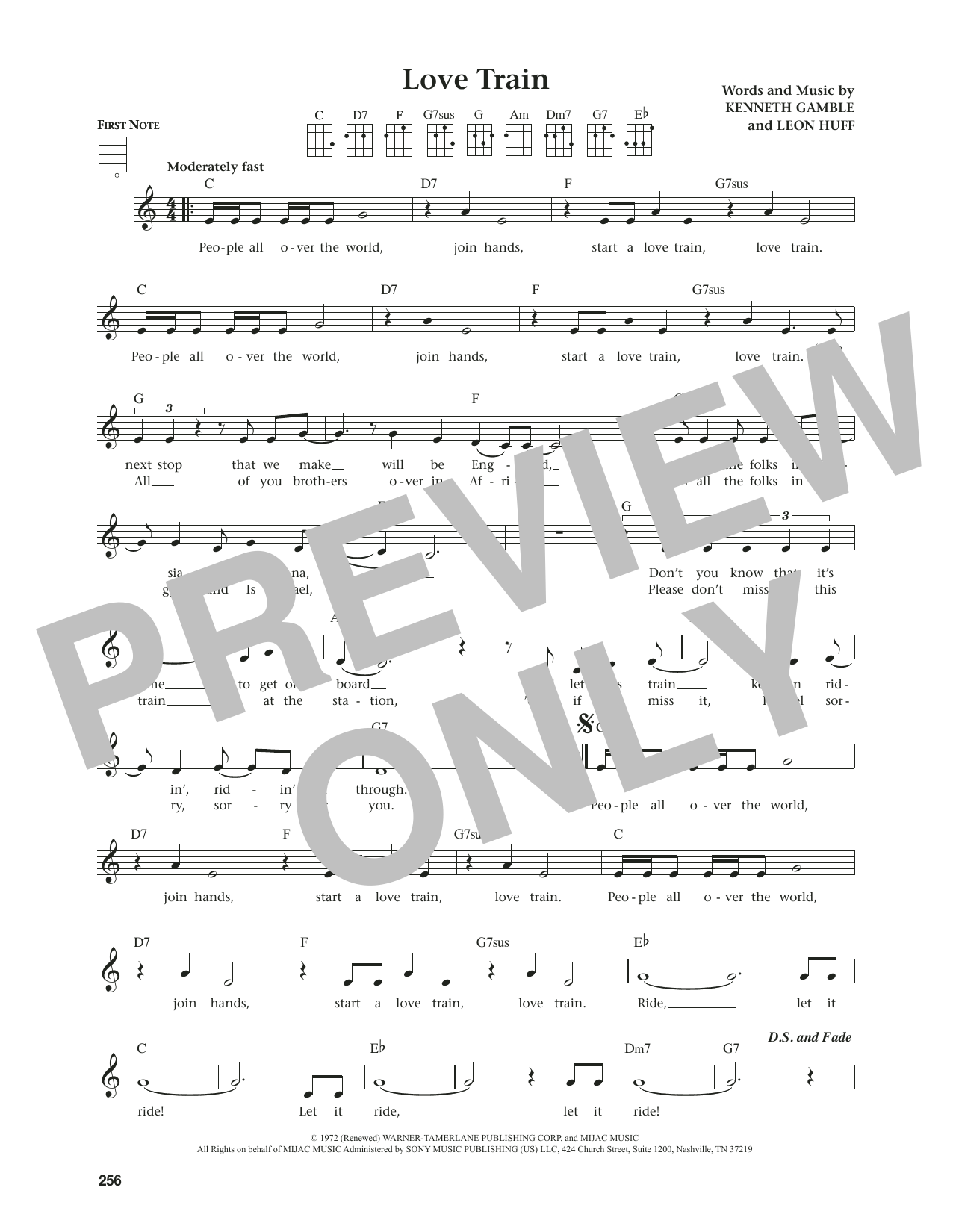 Produktgalerie: Seite 1 von 1 Love Train (from The Daily Ukulele) (arr. Jim Beloff), O'Jays, Ukulele