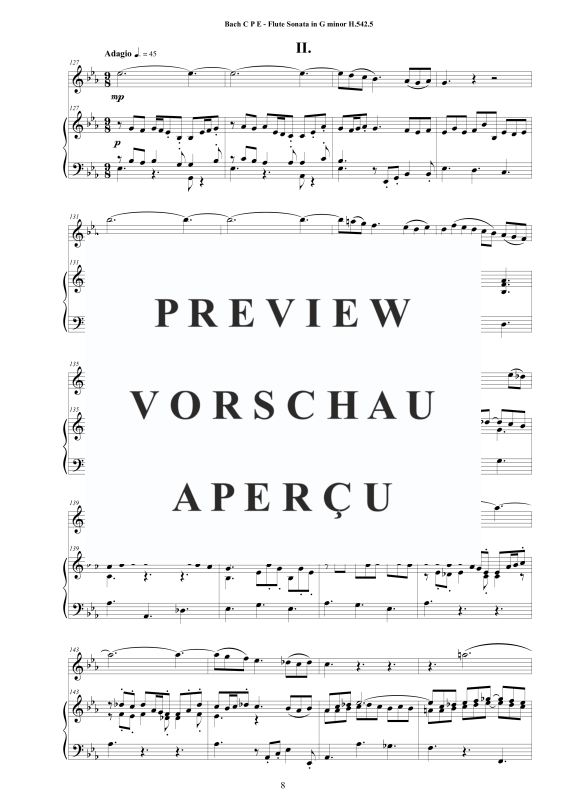 Product gallery: Page 9 of 11 Flute Sonata in G-Moll H542.5, , Flute and Harpsichord/Piano