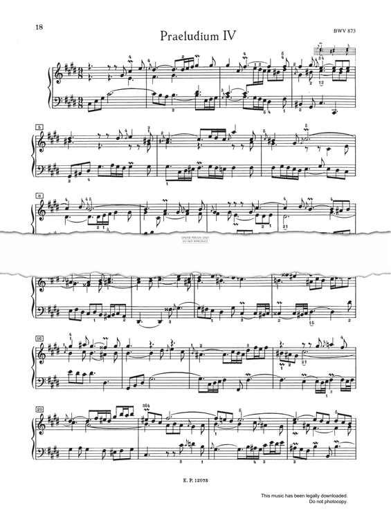 Produktbild zu: Prelude And Fugue No.4 in C# minor, BWV 873 (from 'The Well-Tempered Klavier Book II')