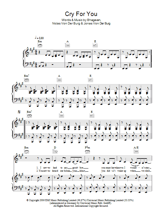 Produktbild zu: Cry For You