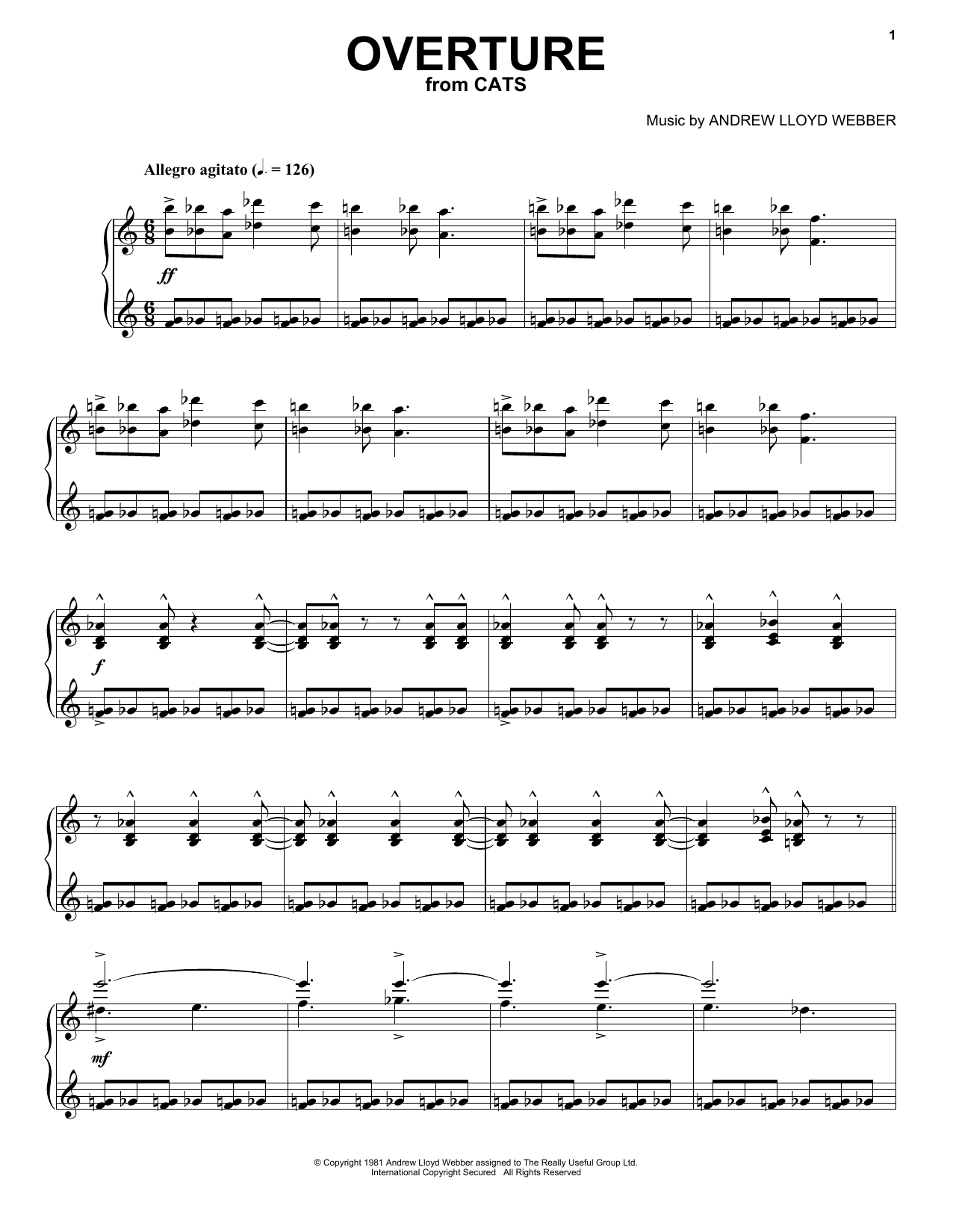 Product gallery: Page 1 of 1 Overture (from Cats), Andrew Lloyd Webber