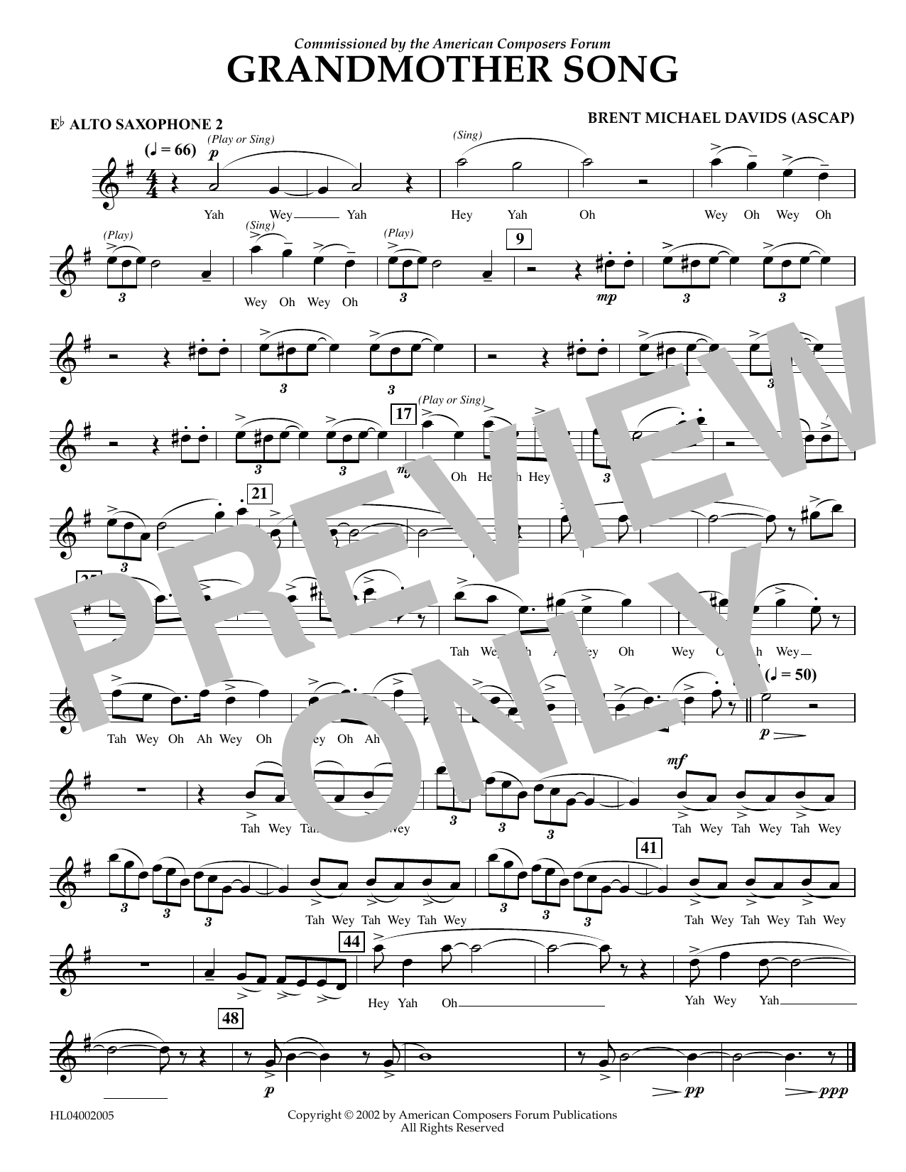 Product picture to: Grandmother Song - Eb Alto Sax 2