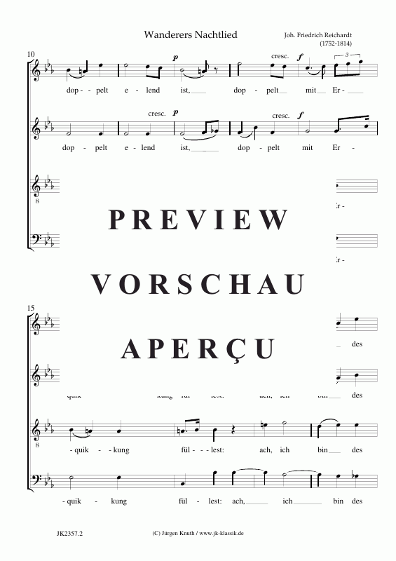 Produktgalerie: Seite 3 von 5 Wanderers Nachtlied (Der du von dem Himmel bist), , Gemischter Chor