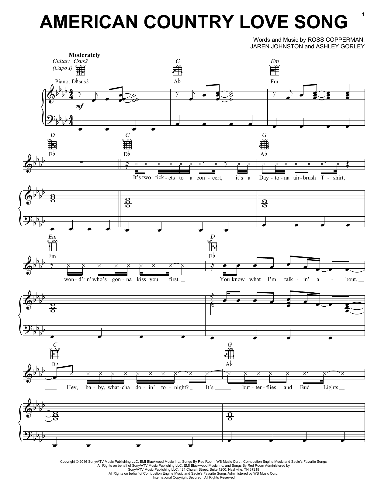 Product picture to: American Country Love Song