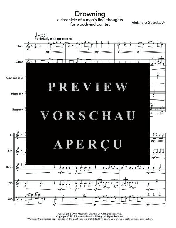 Produktgalerie: Seite 5 von 11 Drowning, , (Holzbläser Quintett)