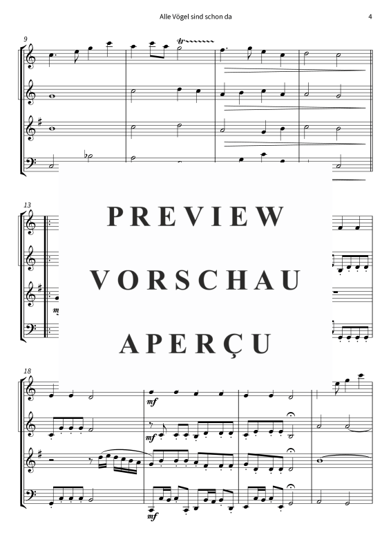 Produktgalerie: Seite 6 von 11 Alle Vögel sind schon da, , (Blechbläser Trio)