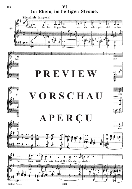 Product gallery: Page 2 of 3 Im Rhein, im heiligen Strome, Op.48 No.6, , High Voice and Piano