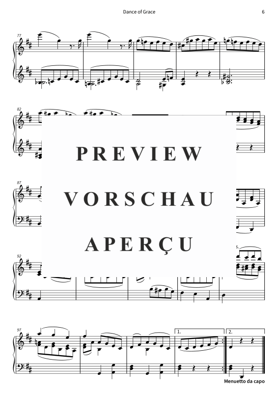 Produktgalerie: Seite 8 von 8 Dance of Grace - Menuet and Trio from Piano Sonata No. 11, K. 331, , Klavier Solo